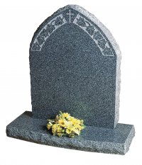 A Glenaby granite memorial with a pitched edge.