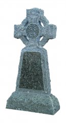 A Baltic Green granite memorial with a Celtic cross.