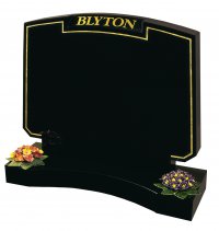 A rectangular Black granite memorial.