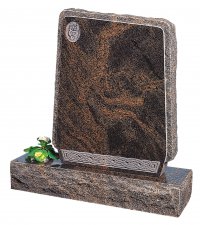 A rustic, Aurora stone memorial.