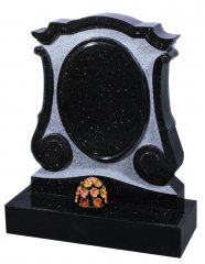 An Indian Black Galaxy granite memorial, with distinctive gold flecking.