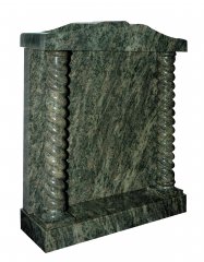 A Kerala Green granite memorial with barley twist columns.