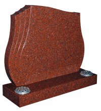 A Ruby Red granite memorial with polished fluting.