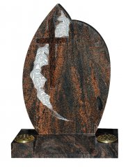 An Indian Aurora stone memorial, with a sweeping rose design.