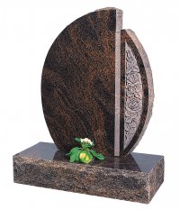 An Aurora granite memorial with rustic edges.